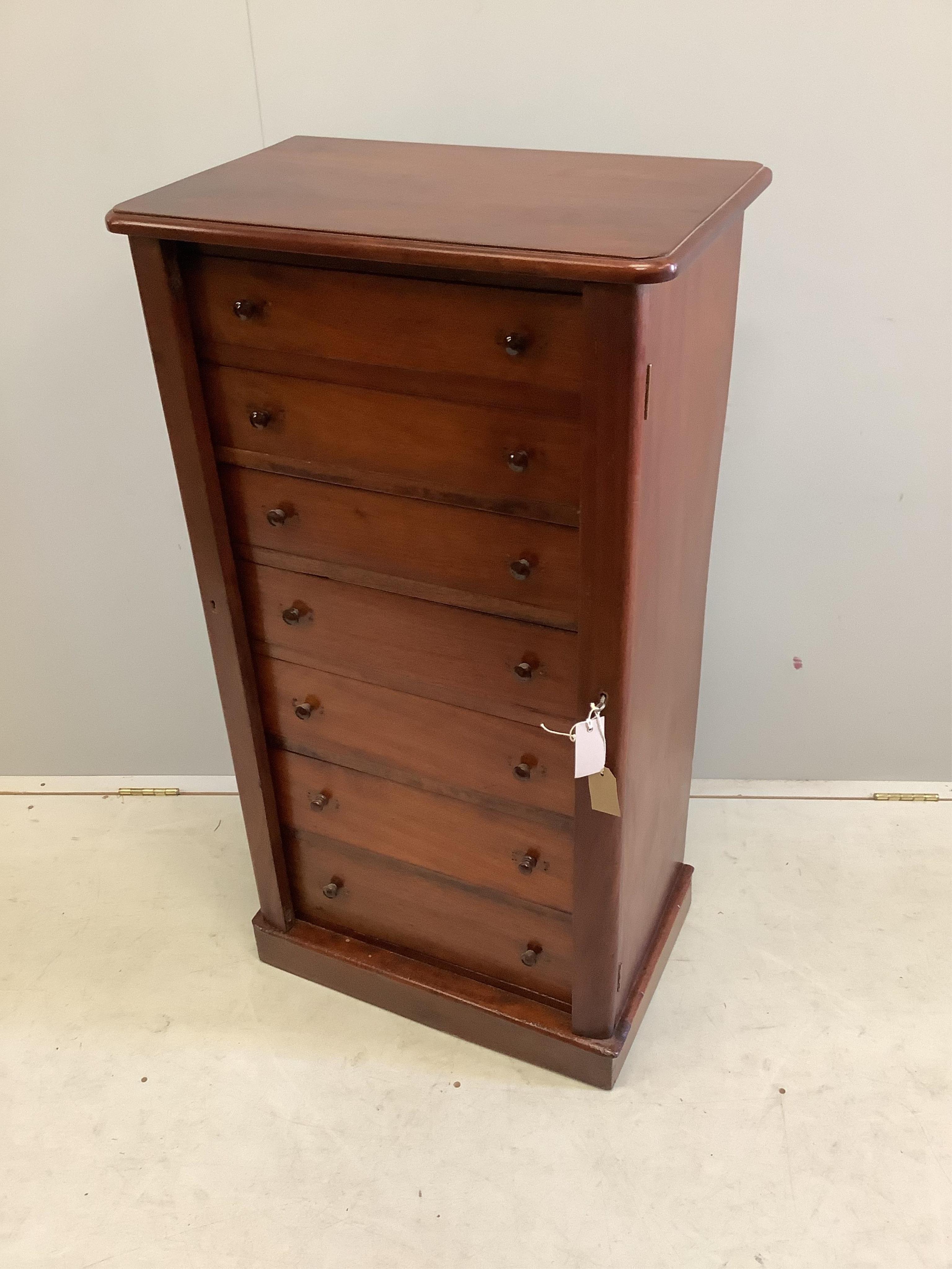 A Victorian mahogany Wellington chest, width 60cm, depth 38cm, height 102cm